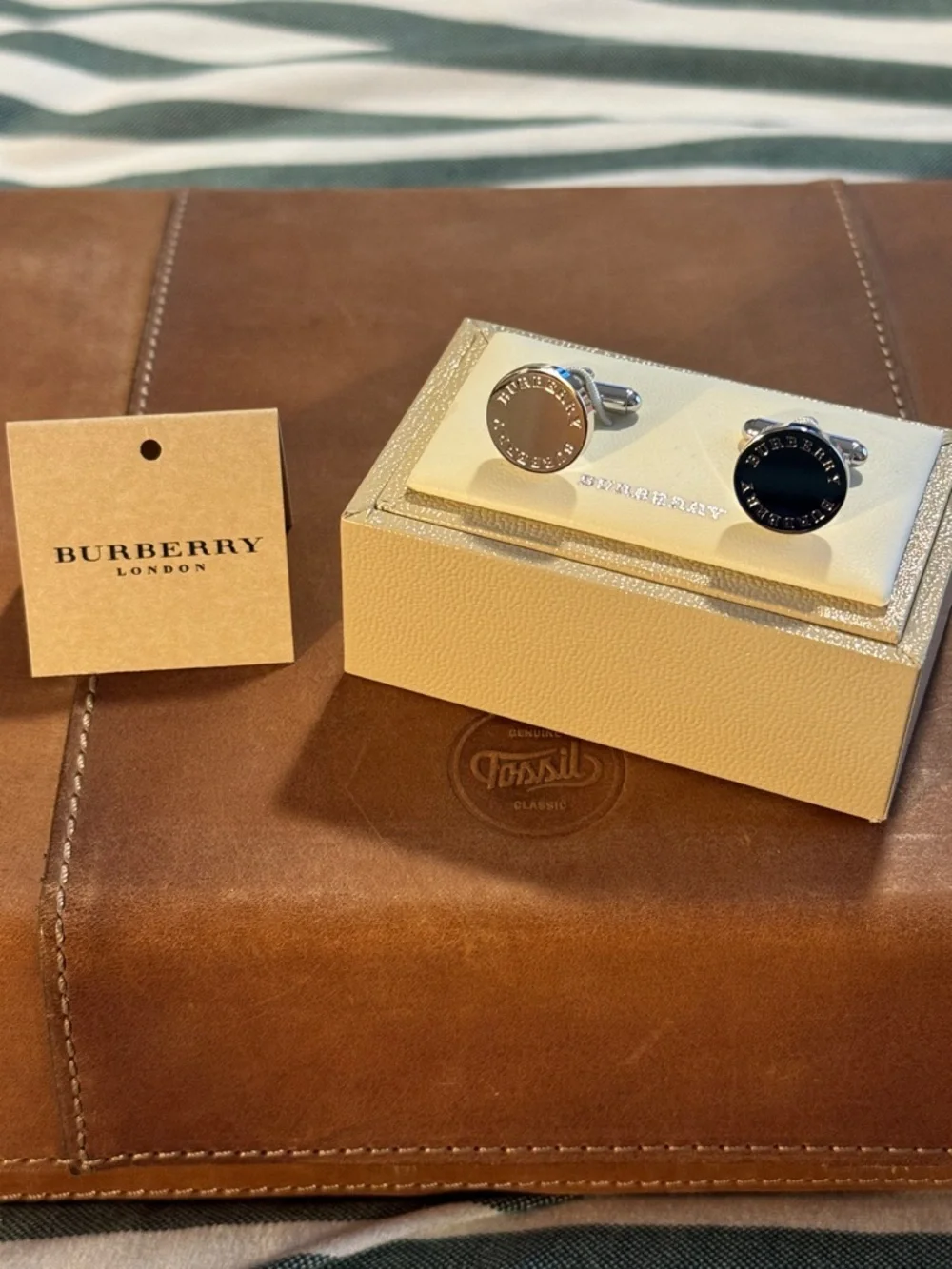 Burberry (2006) Round Logo Cufflinks Silver